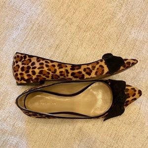 Leopard pointy toe flats